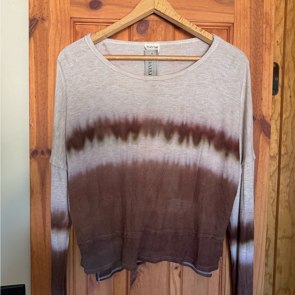 Long Sleeve Brown Tie-Dye Top *New w/Tag*
